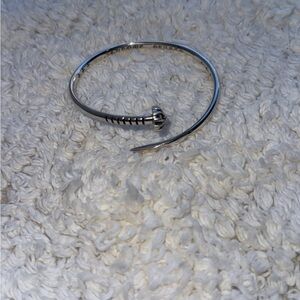 Silver nail bangle bracelet